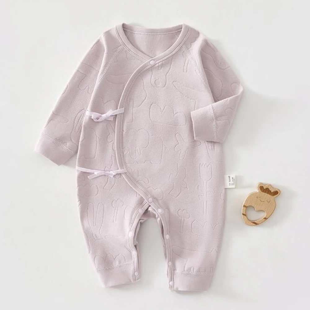 

Baby Boy Clothes Fall Long Sleeve Romper Cotton Solid Color Newborn Baby Girl Jumpsuit Hospital 0 6 Months Onesies