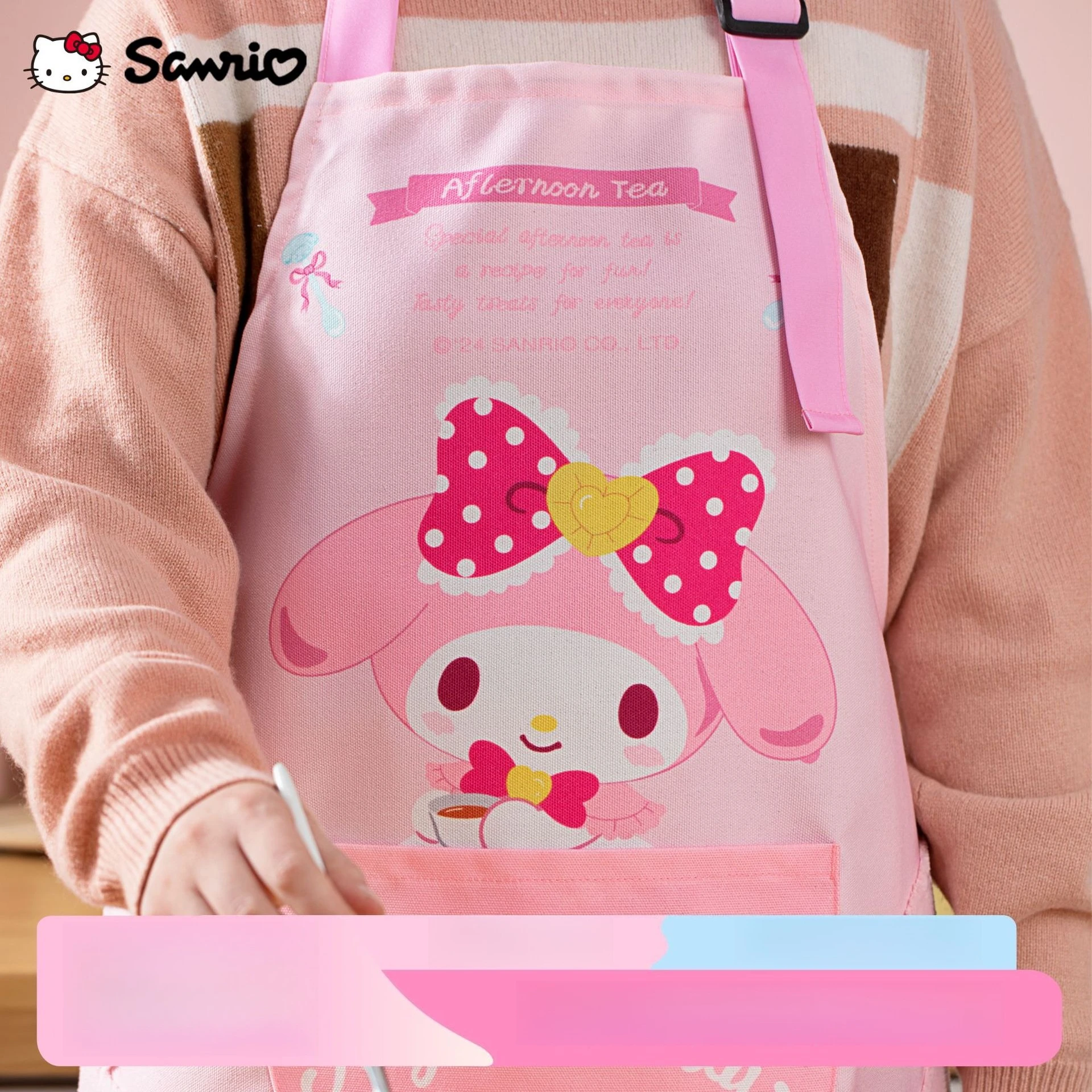 

Miniso Sanrio натуральный фартук для кухни, бытовой протираемый ручной водонепроницаемый маслостойкий мультяшный милый чехол для рабочей одежды