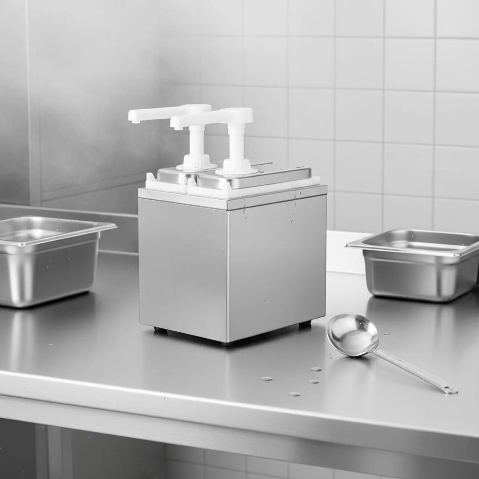 Commercial Sauce Pump Dispenser Multi-Slot Design Stainless Steel Syrup Pump Food Service Equipment for Buffet, Beverage Station view 6
