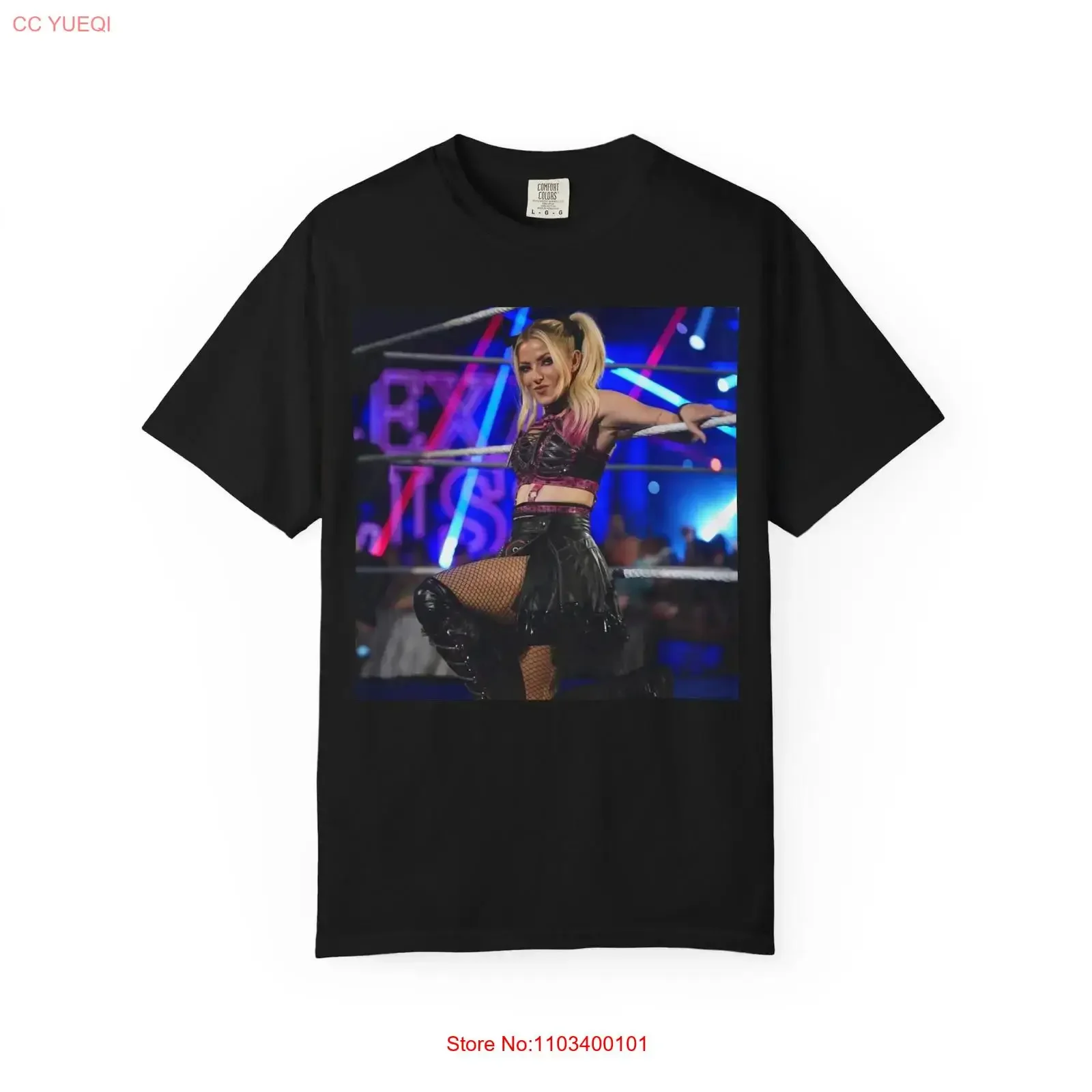 Alexa Bliss T-shirt vintage délavé légèrement tendance, haut polyvalent pour un usage quotidien, vêtements graphiques pour homme, unisexe
