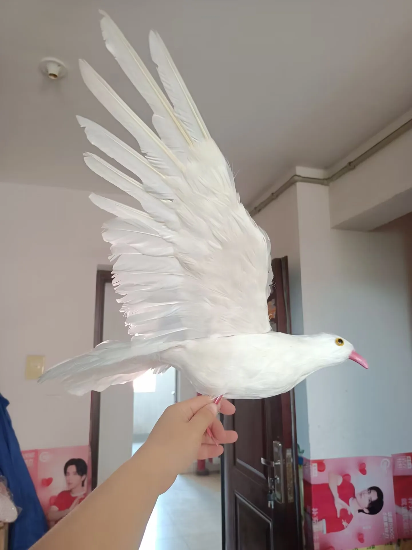 

Large White Dove Garden Decoration 40x70 Cm Simulation Foam Feather Model Outdoor Home Decor Gift