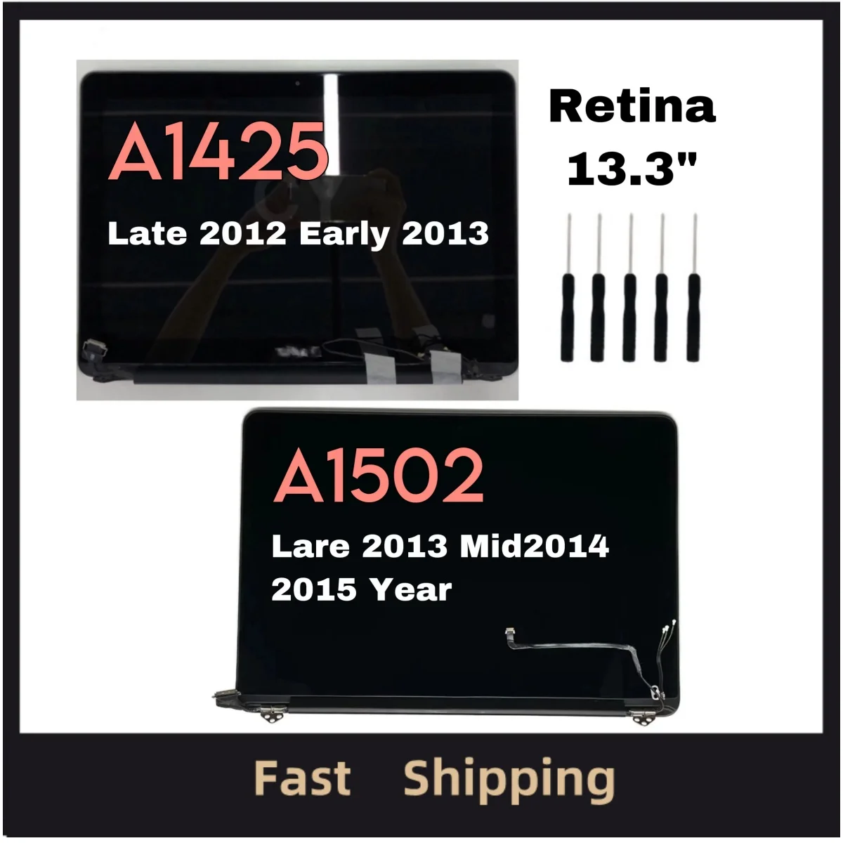 A1425 A1502 LCD SCREEN For Macbook Pro Retina A1425 A1502 LCD Screen Complete Assembly 2012 2013 2014 2015 Year