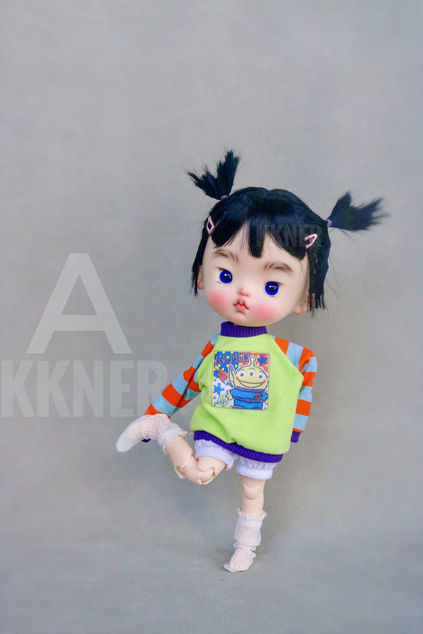 1/6 BJD Doll kkner Qbaby Big Head only head recast bjd no Makeup Resin Material DIY Cute Girl Doll Accessories