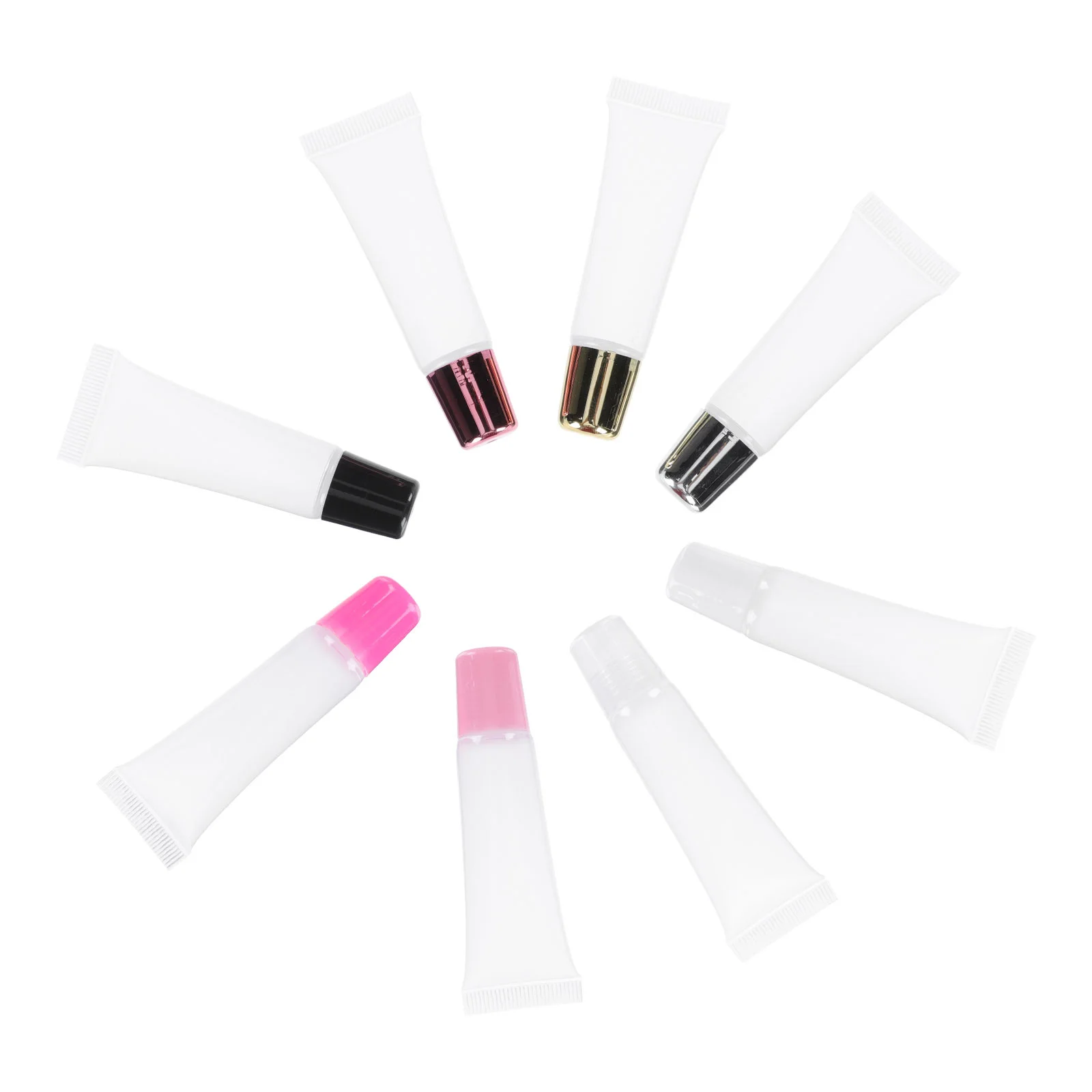 8 Pcs Lip Gloss Squeeze Tube Lipstick Tubes Bevel Mini Bottle Sub Refillable DIY Containers Travel