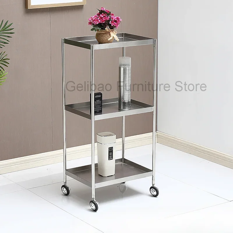 Tattoo Cart Trolley Stainless Beauty Aesthetic Furniture Wheels Pedicure Rolling Cleaning Carrello Estetista Dressing Drawer