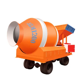 Bucket Forklift Feeding Mortar Construction Site Concrete Mixer Roller Mixer