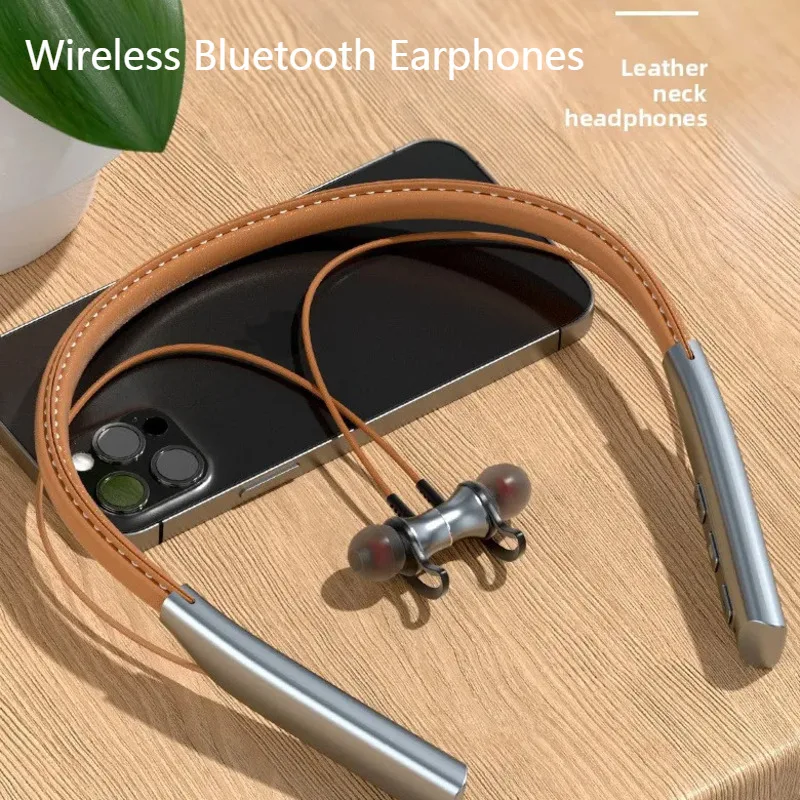 

New Neck Hanging Wireless Bluetooth Earphones In Ear Metal Gaming Music Earphones With Fast Charging And Long Battery Life