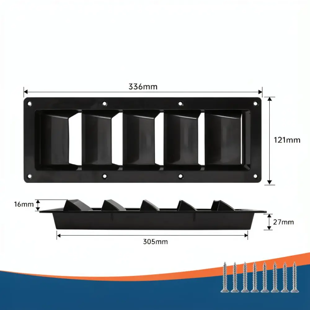 RV Exterior Air Flow Grill For Marine Yacht Cabin Ventilation Shutter Cooling Equipment Radiator Venting Hardware