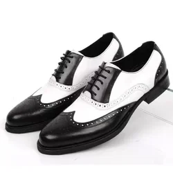 Zapatos de vestir para hombre de colores mezclados, zapatos de cuero Retro para hombre, calzado barroco de negocios para hombre, calzado Oxford informal para hombre Erkek Ayakkabı