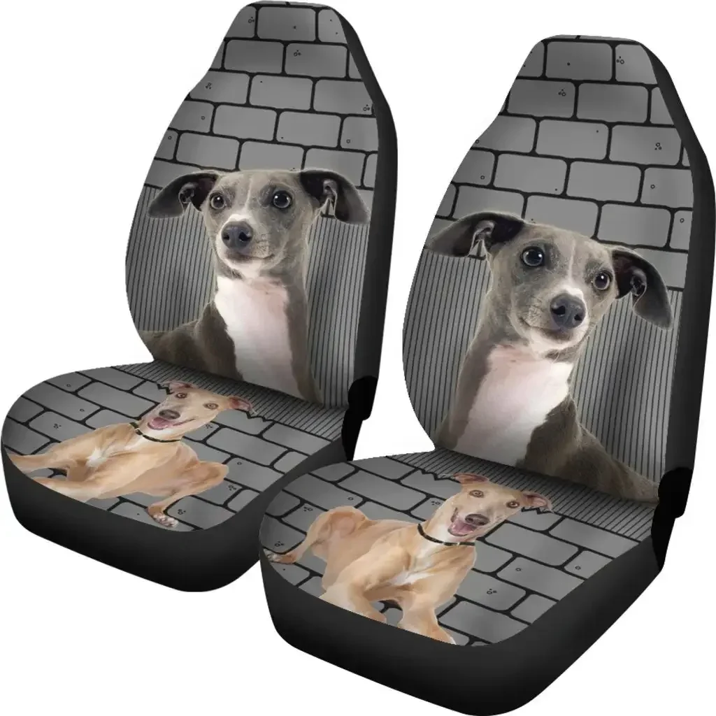 Italian Greyhound Print Car Seat Covers Set 2 Pc, Car Accessories Seat Cover