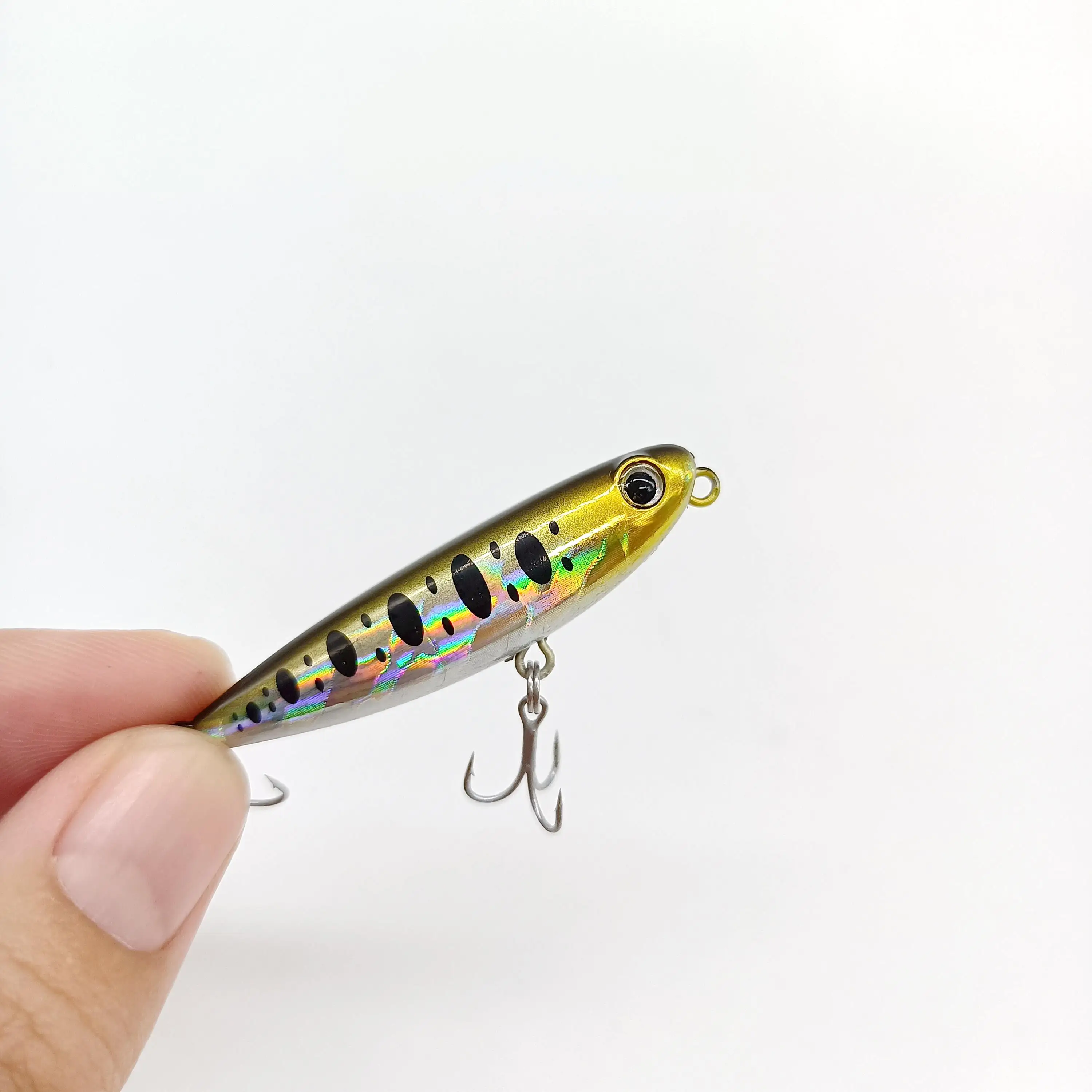 DUODUOYU, 1 Uds., nuevo Mini señuelo de pesca tipo lápiz flotante, 2,8g/50mm, pequeño perro para caminar, cebo duro Artificial de agua salada, aparejos de pesca de lubina