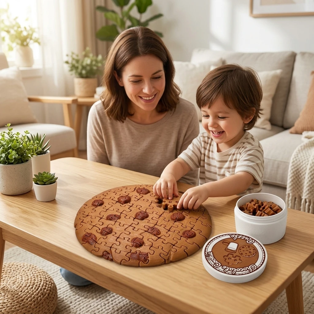 Interlocking Puzzle Educational Cookie Model for Kids Spatial Learning 3D Printed PLA Toy Bakery Gift Durable Creative Play