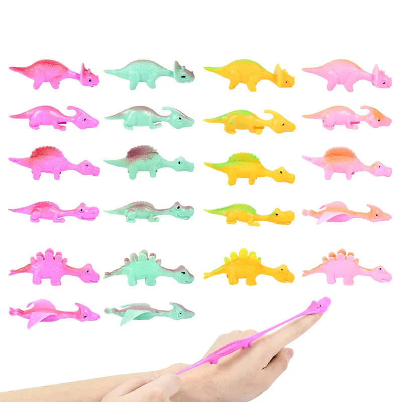 5/10pcs Ejection Dinosaur Fun Slingshot Toy Finger Dart Launching Dinosaur Decompression Games Birthday Baby Shower Party Favor