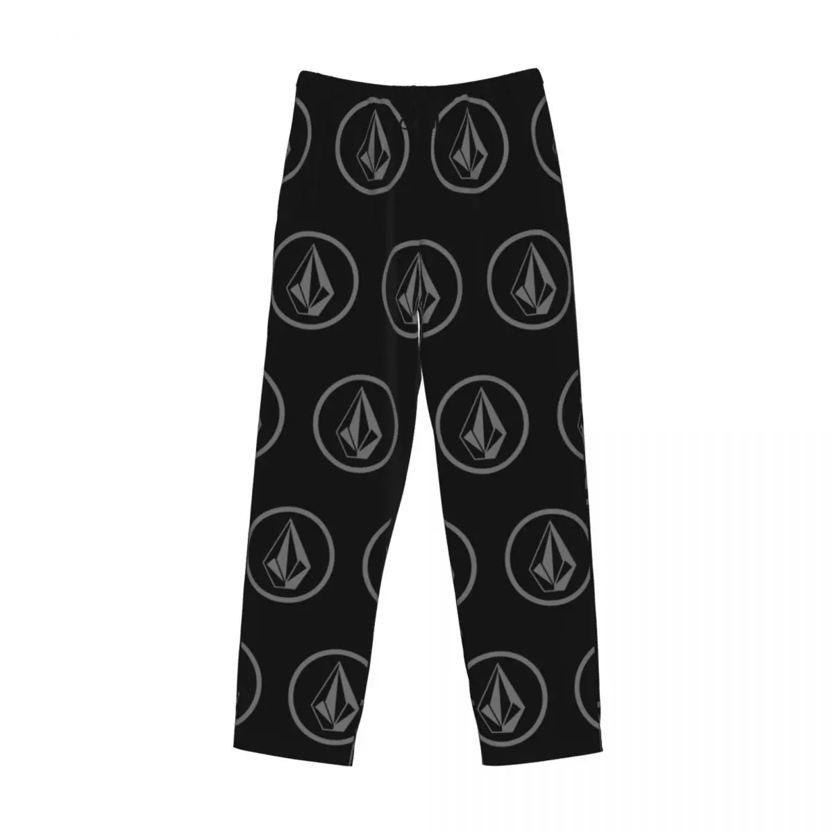 Custom Printed Grey Volcoms Circle Logos Pajama Pants Men's Sleep Sleepwear Bottoms with Pockets