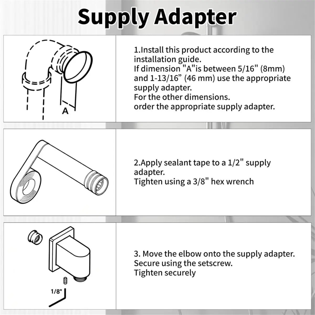 Gran Descuento en Adaptador Extensor de Codo 1247984/1247985/1247986, para Kohler K-98350 Awaken Wall Supply Elbow
