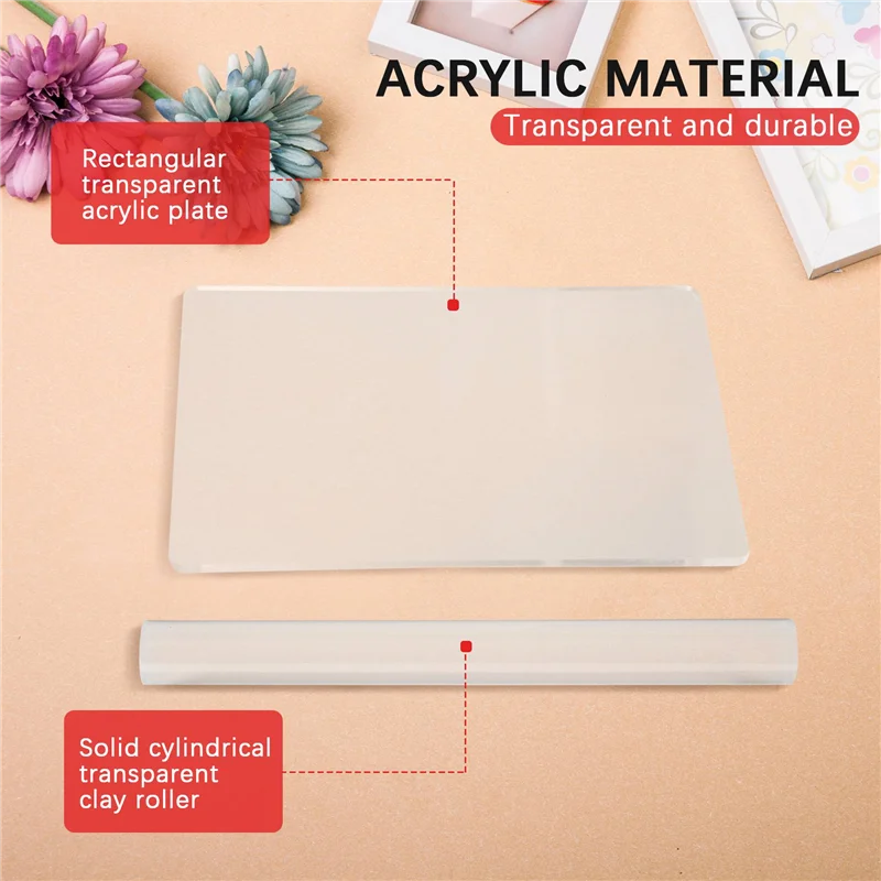 

YWDZ-2 шт. твердый акриловый роликовый скалка Sculpey полимерная глина аксессуары для рукоделия