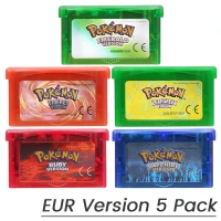 GBA-Spielkassette Pokemon Emerald FireRed LeafGreen Ruby Sapphire Shiny Label Mehrsprachige 32-Bit-Videospielkonsolenkarte