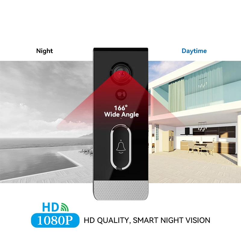 Tuya-ワイヤレスドアベル,スマートホーム,屋外,セキュリティ保護,Wifi,alexa,Google,スマートライフ用のドアベル