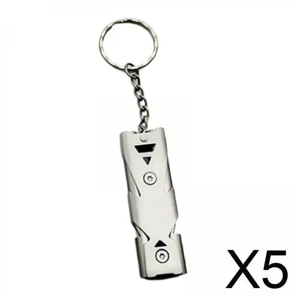 

Ultra Loud Safety Whistle Stainless Steel Keychain Emergency Survival Tool Compact Outdoor for Travelling Hiking Sailing Boating