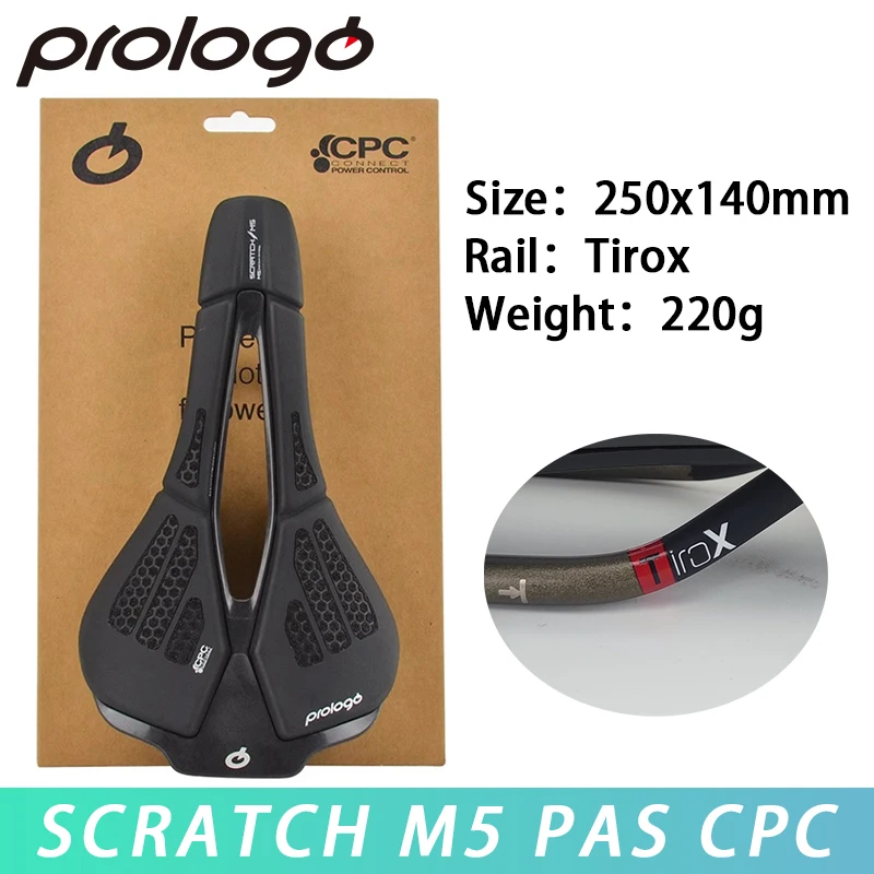 Prologo Original Scratch M5 PAS CPC Bicycle Saddle Tirox Rail 250x140mm for XC Road Gravel MTB Off-Road Bike Cycling Parts