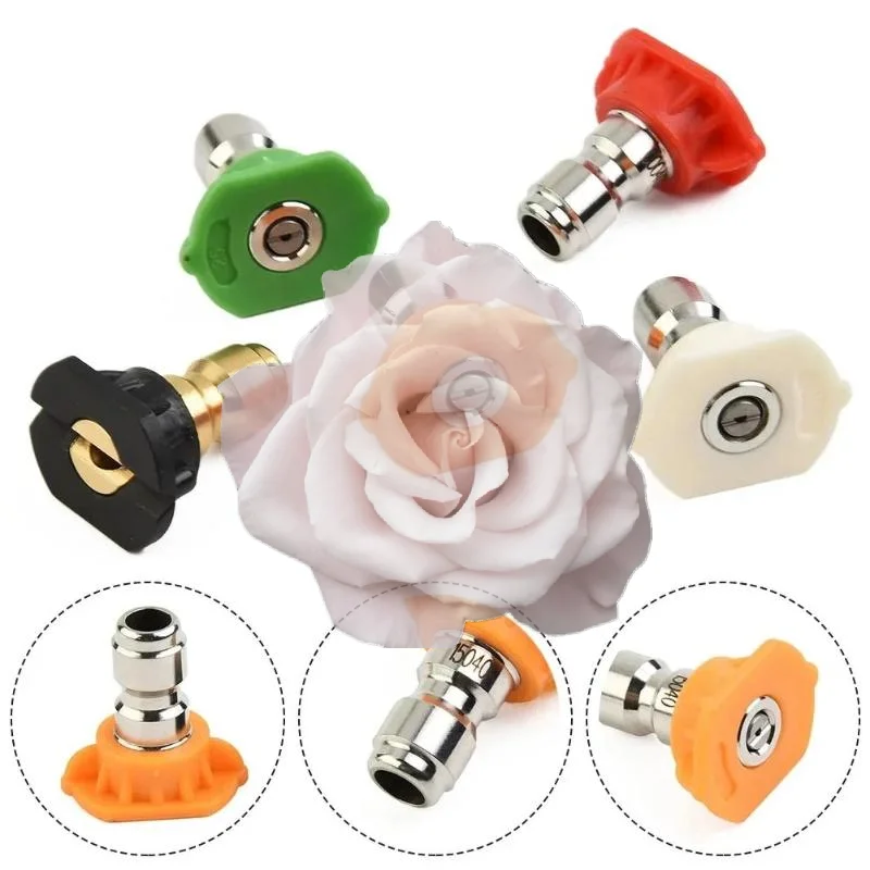 Popular Pressure Washer Nozzle Tips 5Pcs Rust Proof Stainless Steel 5 Spray Angles for Patio Fence Driveway Outdoor Cleaning