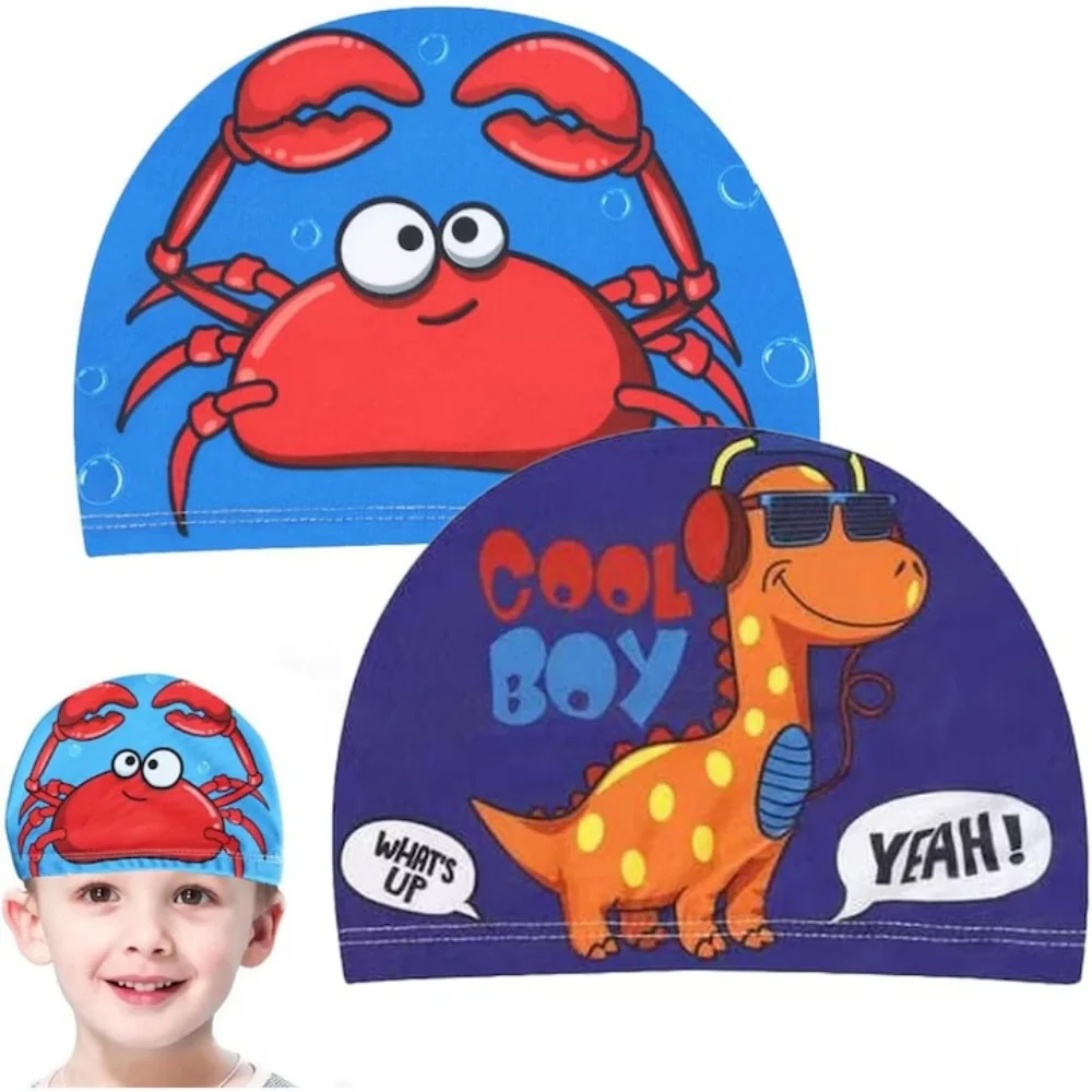 Cartoon Swimming Cap Boys Girls Children Waterproof Swimming
