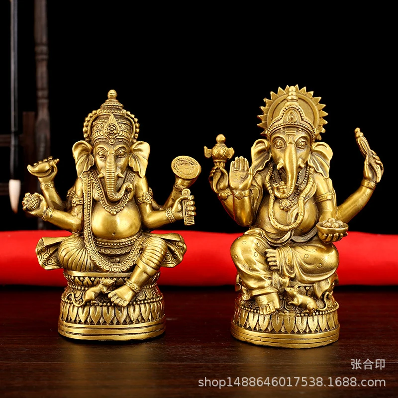 Pure Copper Trunk Of Wealth Ornament, Large And Small Sizes, Thai Celestial Elephant Guardian God, Home Entrance Me