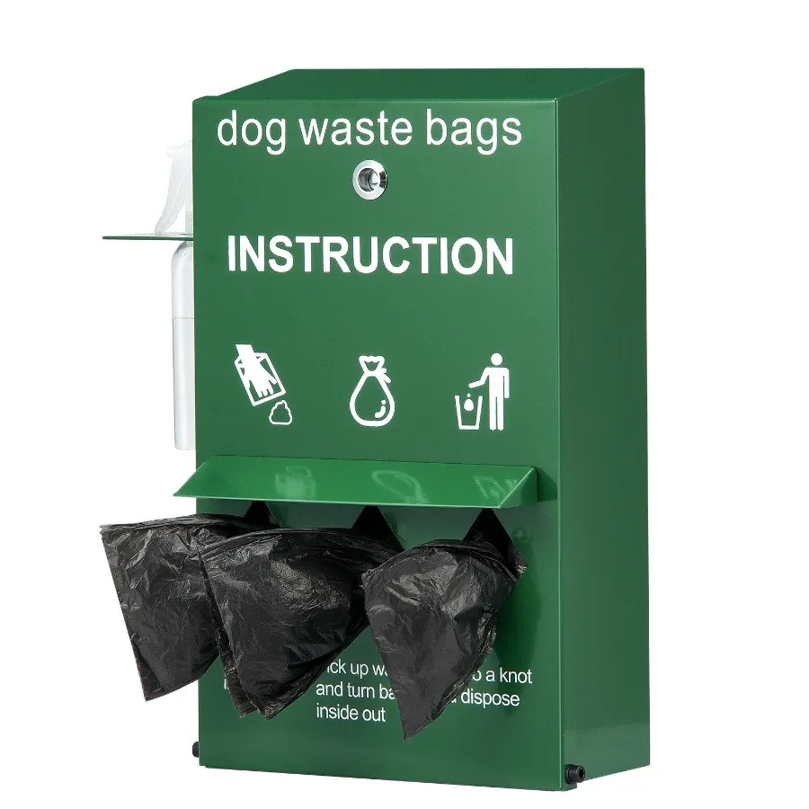 

Dog Waste Station Bag Dispenser with 600 Bags Lockable Dog Poop Bag Holder