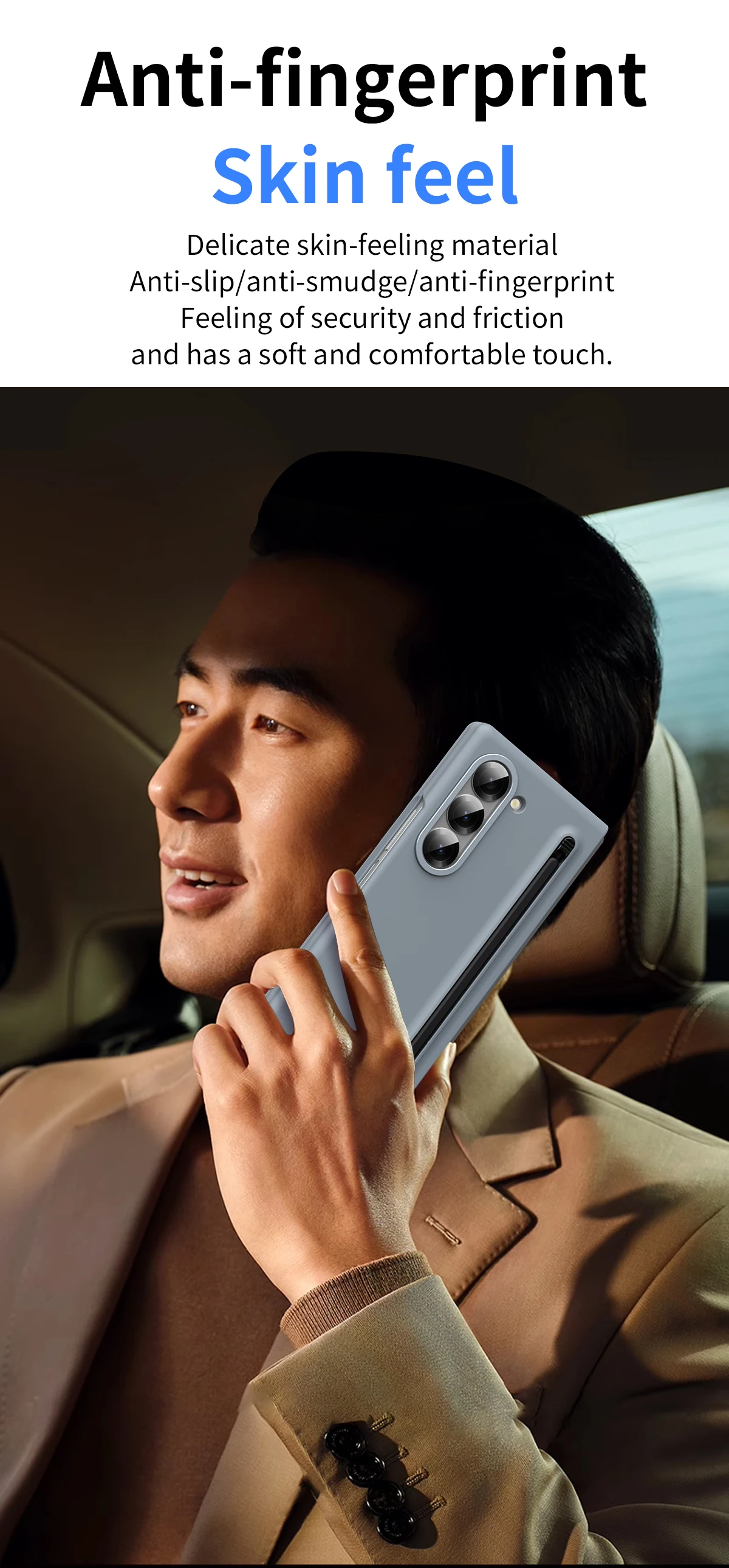 Suitable for Samsung Galaxy Z-Fold6/Fold5/Fold4/Fold3 New Folding Skin-Feel Mobile Phone Case with Stylus Compatible with S Pen view 6