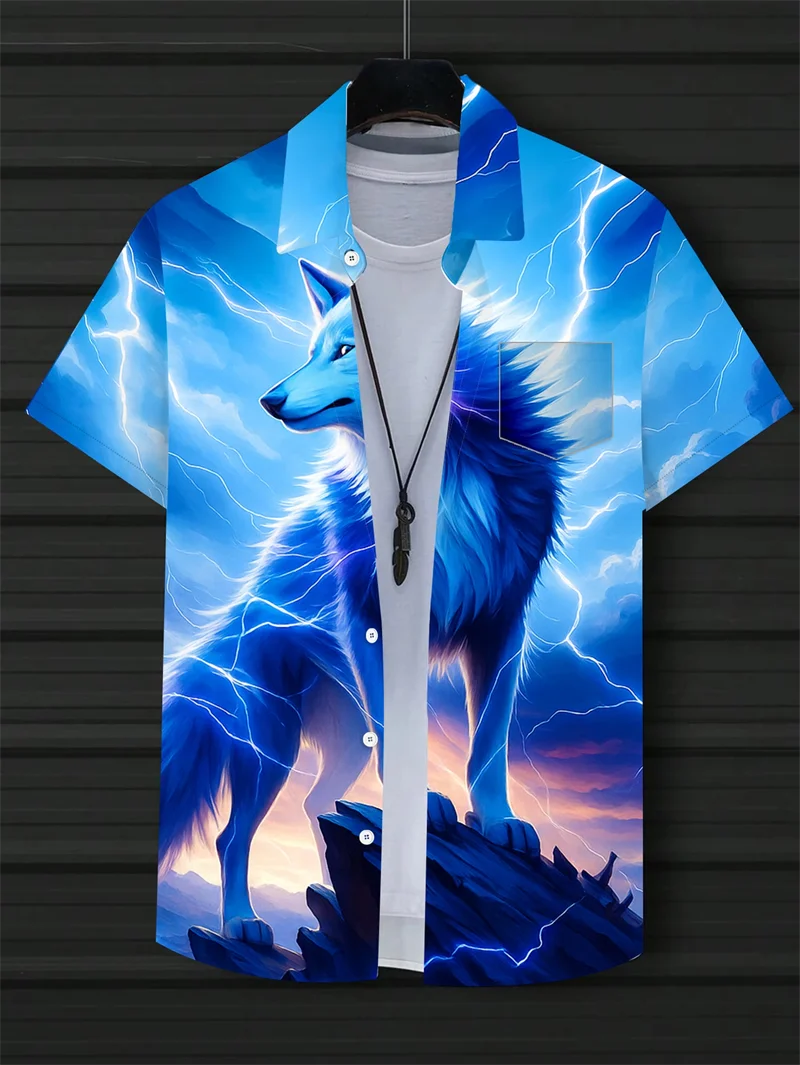 

American Flag Statue Of Liberty Horror Hawaiian Shirt Men Casual Top For Summer Party Street Fashion Casual Man Shirts