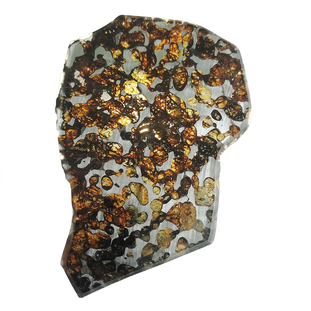 

62.5g Seymchan Pallasite Olive Meteorite Slices Specimen Natural Meteorite Material Slices Collection - CA115