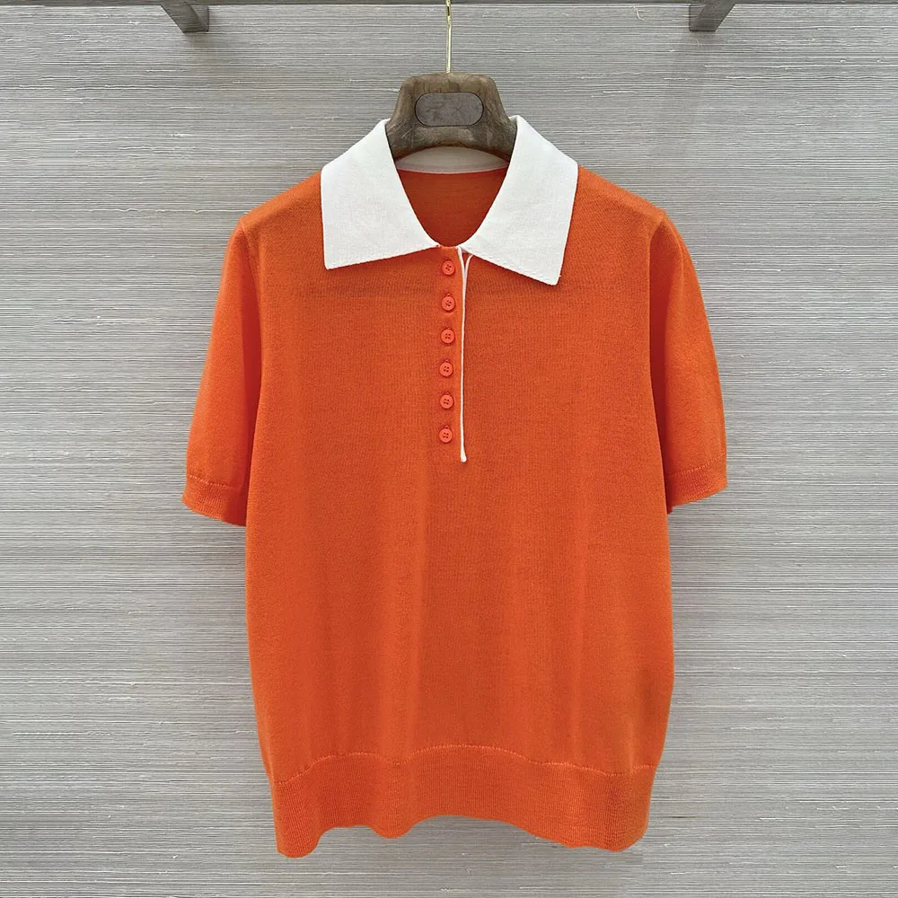 

High-quality 2026 summer new style polo-neck women's T-shirt, trendy and fashionable, suitable for streetwear outfits xy2641435