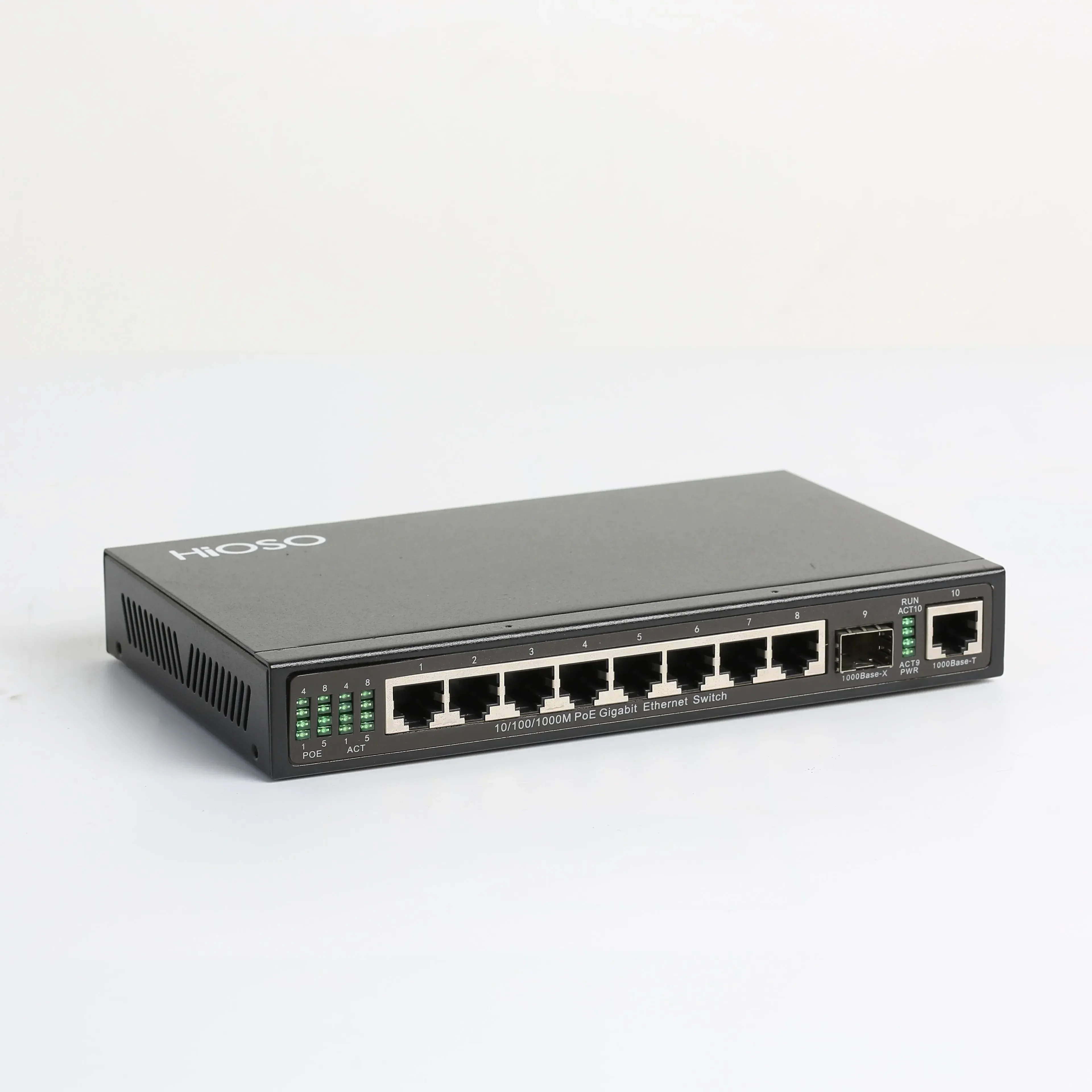 2025 محول إيثرنت DC48V 200 واط 8 منافذ 10/100/1000 متر IEEE802.3af ل IP PoE موسع مكرر 12/24/48 منافذ Poe التبديل