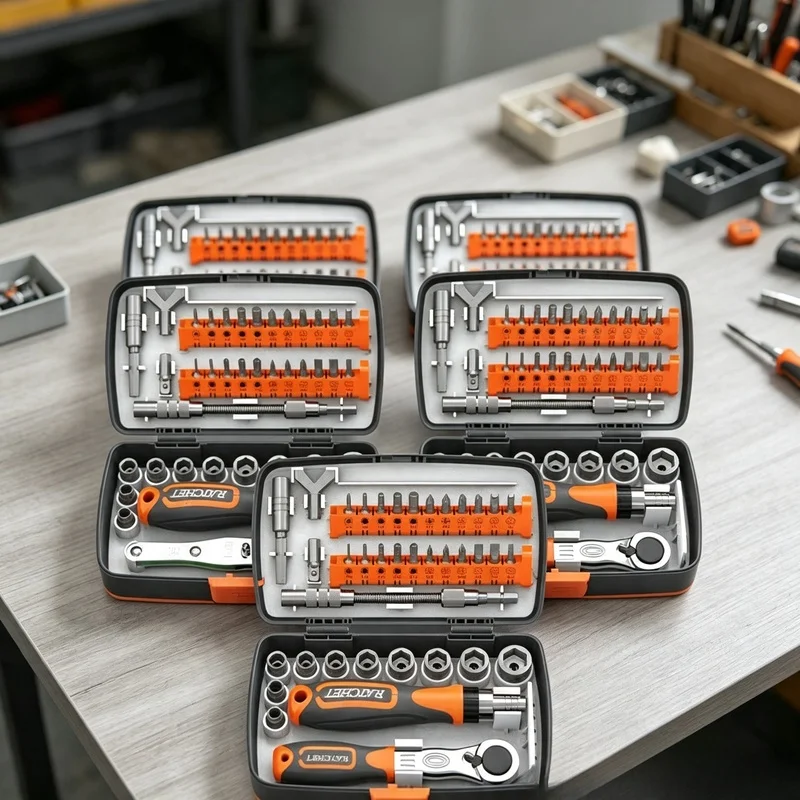 Labor-Saving Ratchet Screwdriver Set, Household Magnetic Screwdriver Kit with Torx Bits, Hardware Combination Repair Toolbox