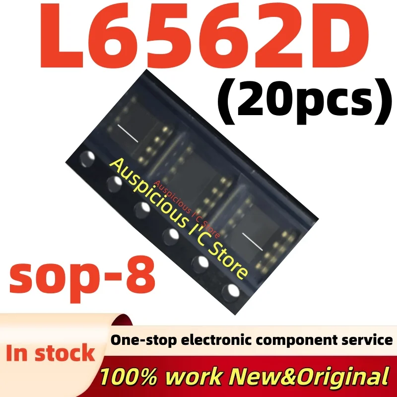 (20pcs)100%New L6562D L6562 L6562DTR sop-8