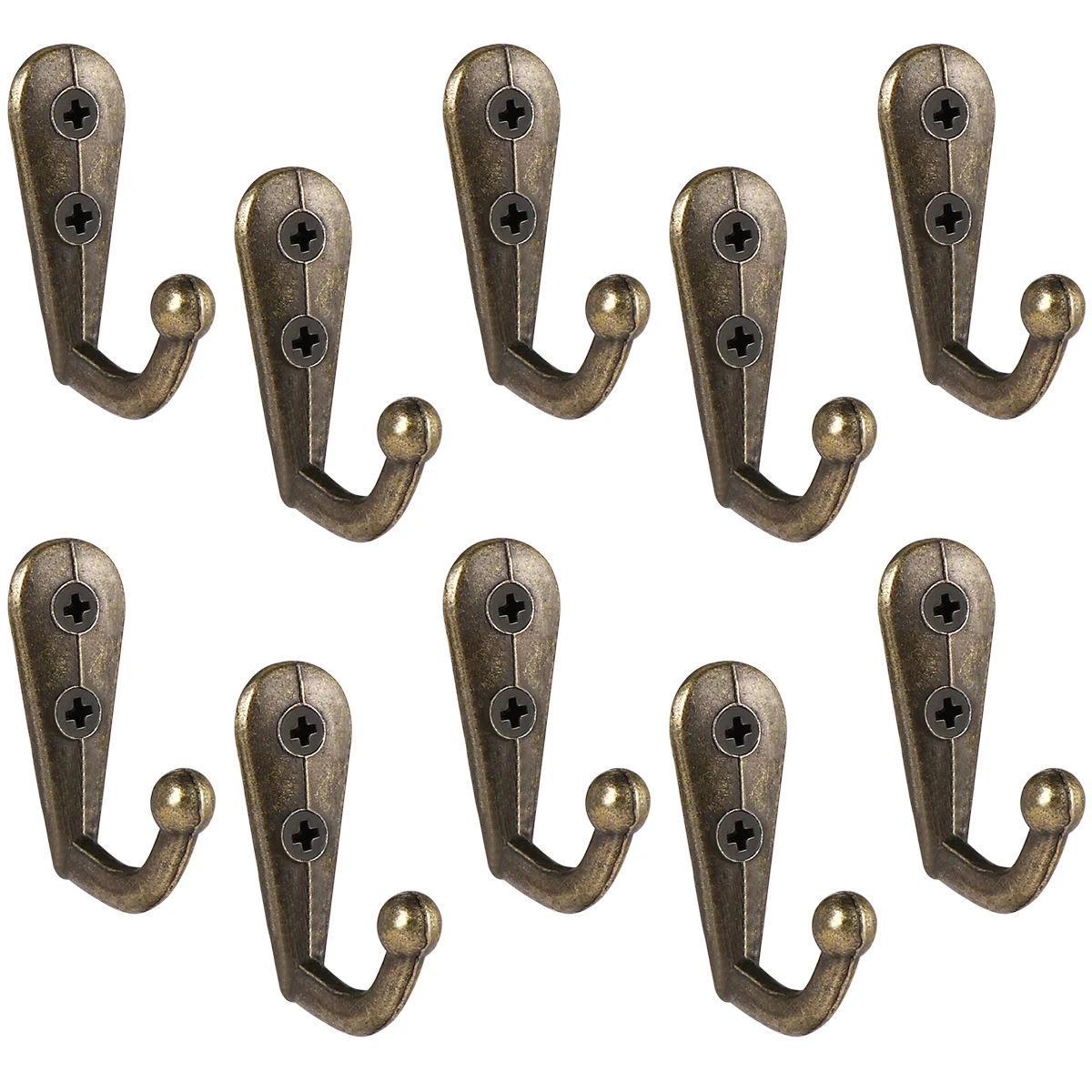 10pcs Bronze Coat Hangerss Zinc Alloy Wall Hanger Hat Coat Coat Hangerss Duty Wall Mounted Hanger European Style Coat Bronze