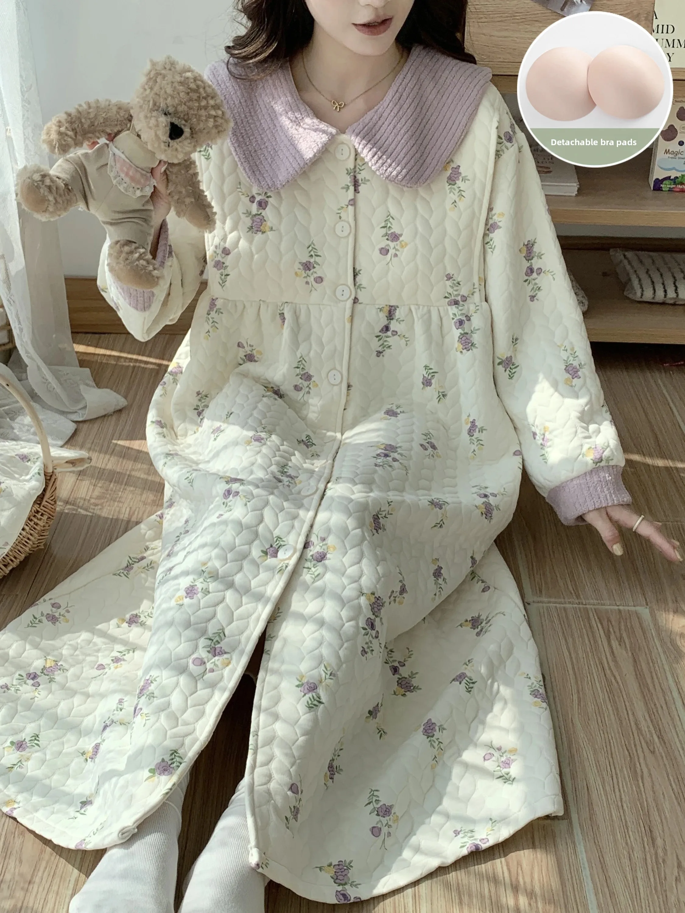 thickened-warm-air-cotton-postpartum-sleepwear-maternity-nursing-nightgown-with-chest-pad-autumn-winter-home-clothes-for-women