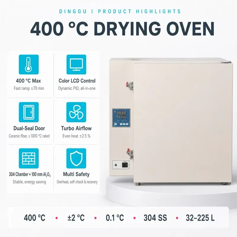 for High Temperature Drying Baking Vacuum Oven 400 500 600 Degrees 1.8kW Model DS-37 710x570x750mm Factory Support
