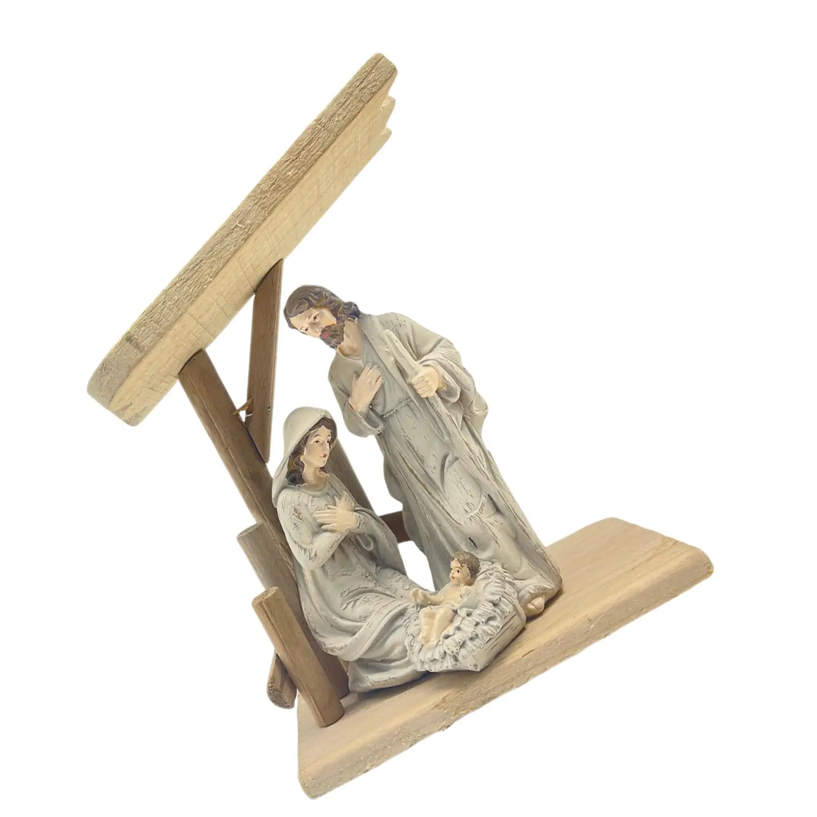Christmas Nativity Scene Statue Jesus Birth Figurine for Bookshelf Office