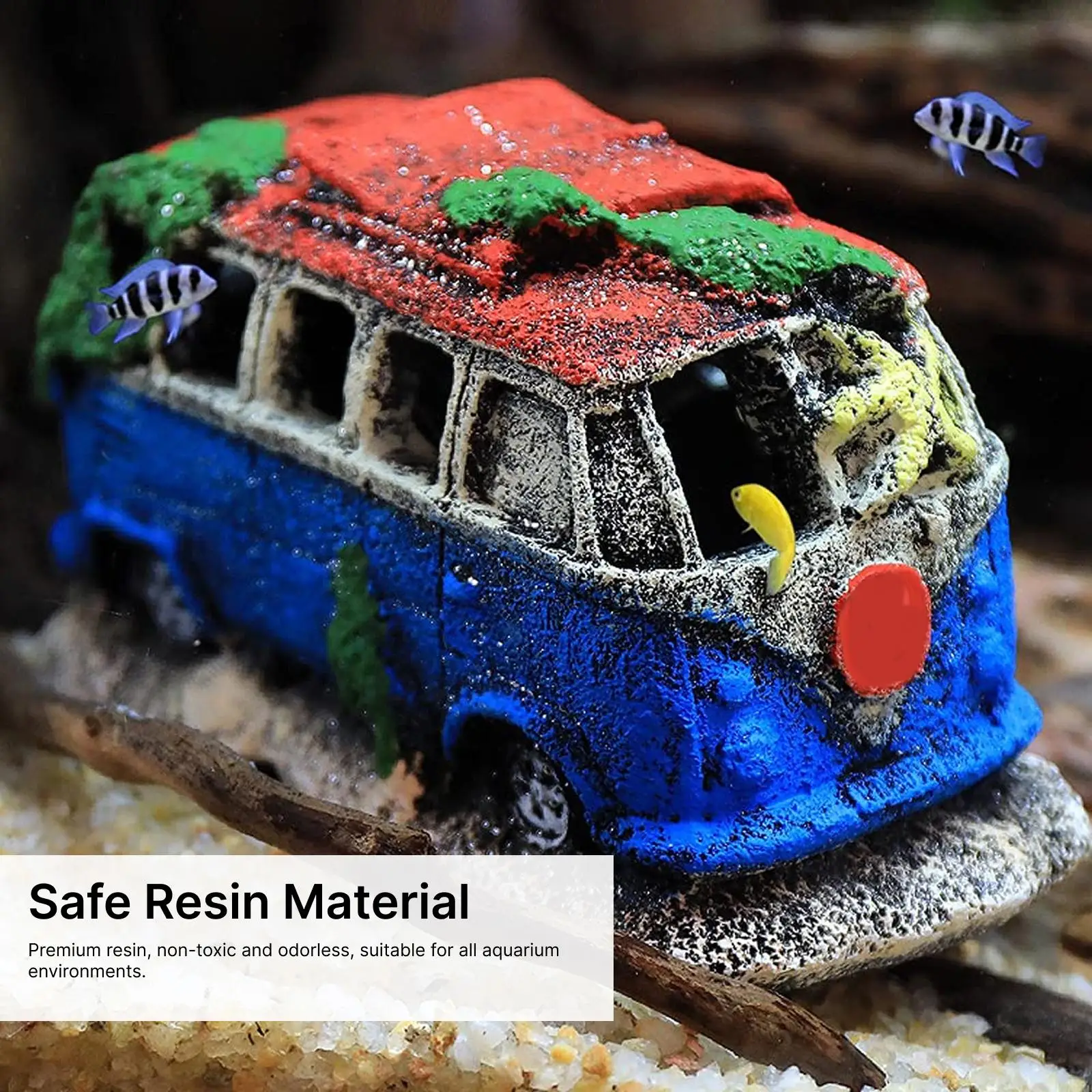 Decoración acuario coche accidentado – cueva camarones - imagen 3