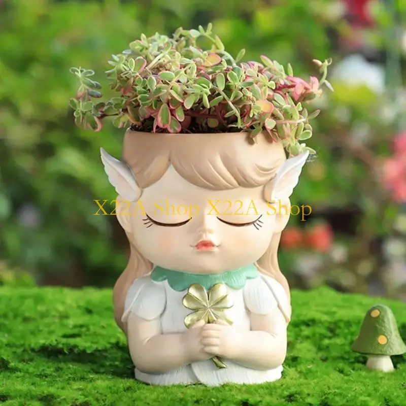 

Unique Elf Girl Pen Holder Flower Pots Silicone Molds Epoxy Resin Mold Planter