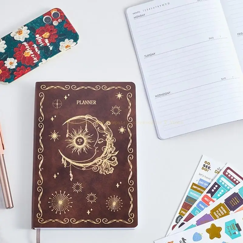 Спиральный планировщик кожаный журнал Botpad Business Notebook Daily Weekly To-Do-List