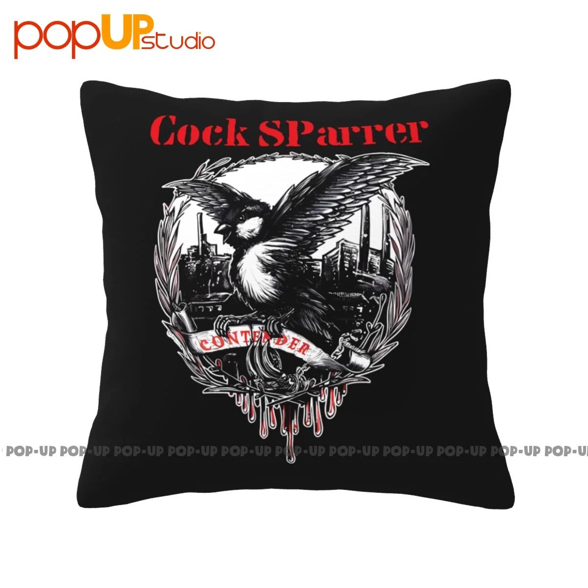 Square Cock Sparrer Blitz Cockney Angelic Upstarts Pillowcase Throw Pillow Cover Bedding Super Soft Pattern Decor