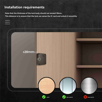 ZIZI Tuya Bluetooth Smart Lock NFC IC Card Unlocking App Remote Control Forbedside Cabinet Cabinet Door Drawer