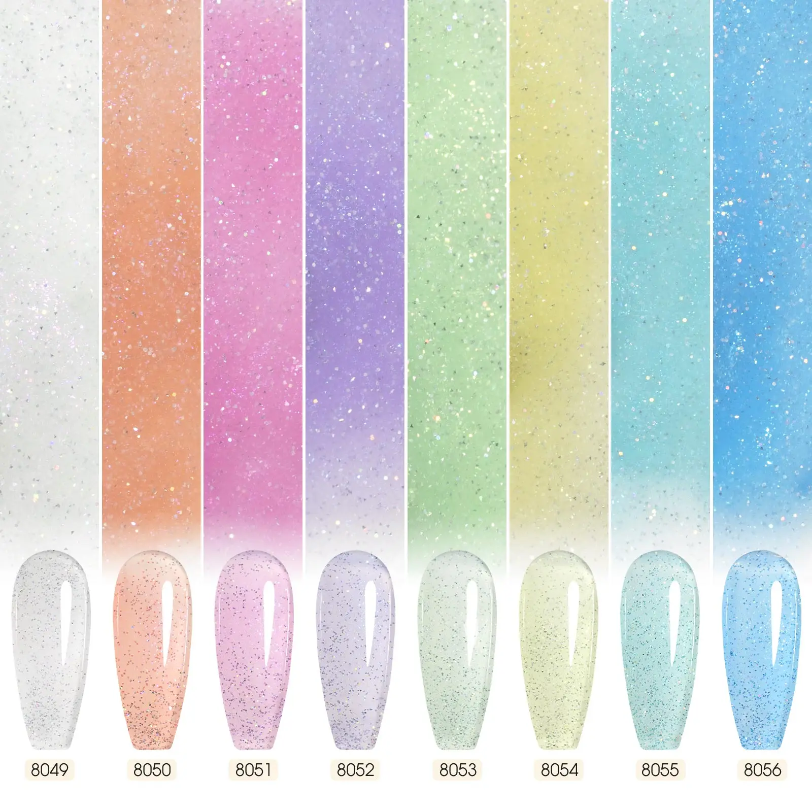 6pcs*9ml CANNI Sparkle Glietter Nail Gel Kit TPO FREE HEMA FREE Soak Off UV LED Polish Gorgeous Color Semi Permanent EU Standard