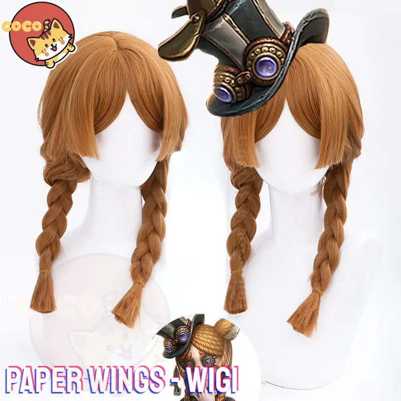 

CoCos Game Identity V Paper Wings Toy Merchant Cosplay Wig Game Cos Identity V Wig Anne Lester Brown Long Twin-tail Hair