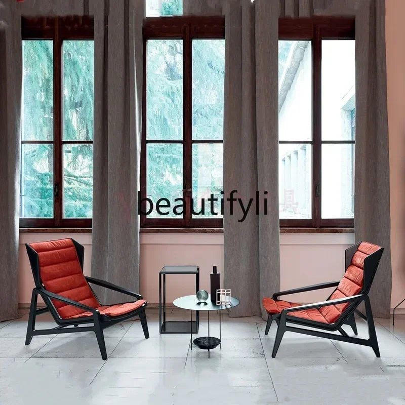 

ss K178 ss25 New Chinese style solid wood high backrest lazy sofa chair modern light luxury hotel business reception leisure sin