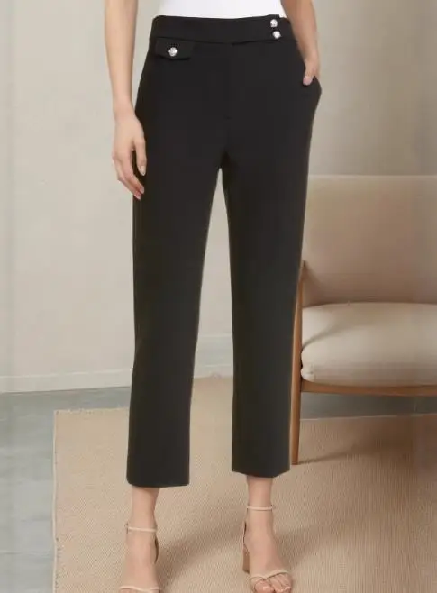 

Spring and Autumn New Women's Simple and Casual Nine Point Slim Fit Straight Leg Pants