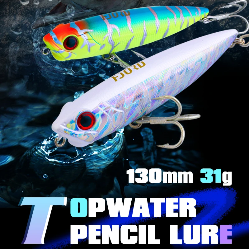 FJORD 31g Pencil Fishing Lure 130mm Topwater Freshwater Fake Baits Surface Hard Sea Artificial Baits Fish Equipment For Fishing