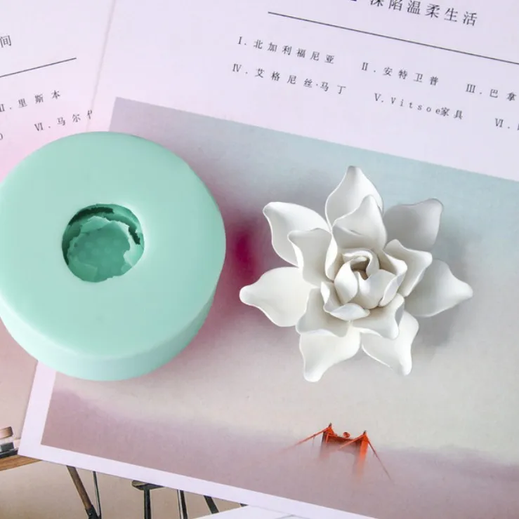 HC0030 Silica gel 3D molds White lotus silicone soap mold flowers candle mold aroma mould handmade soap making resin clay molds